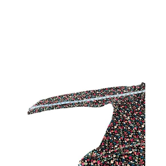 Betabrand Black Dark Floral Velvet Tunic Pullover Sweatshirt Hoodie Size Small - Picture 10 of 11